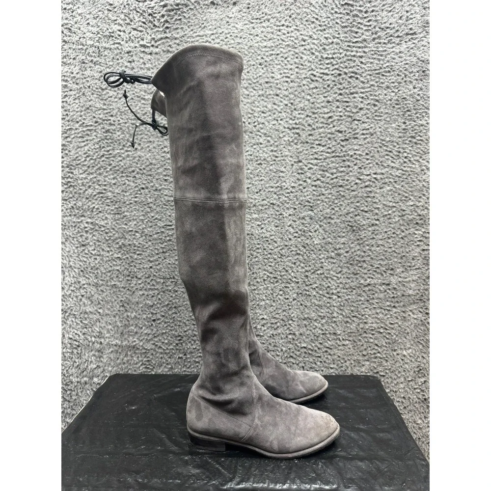 Stuart Weitzman Lowland Suede Over The Knee Boots Londra Gray Womens‎ Size 6M US